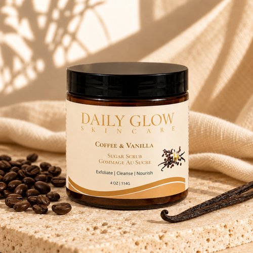 Coffee & Vanilla Body Scrub, 4 oz, square product photograph